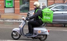 UberEats driver on a scooter
