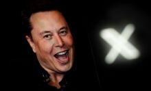 An image of Elon Musk next to the X logo. 