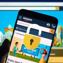 An unlocked padlock on Amazon mobile app
