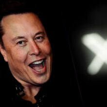 An image of Elon Musk next to the X logo. 