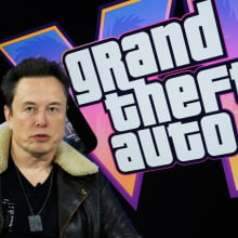 Elon Musk and Grand Theft Auto 6 logo