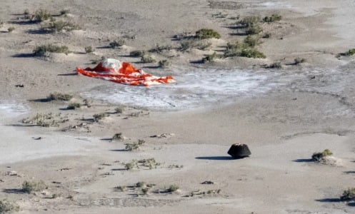 OSIRIS-Rex capsule landing in the desert