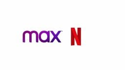 the max logo and netflix logo on a white background