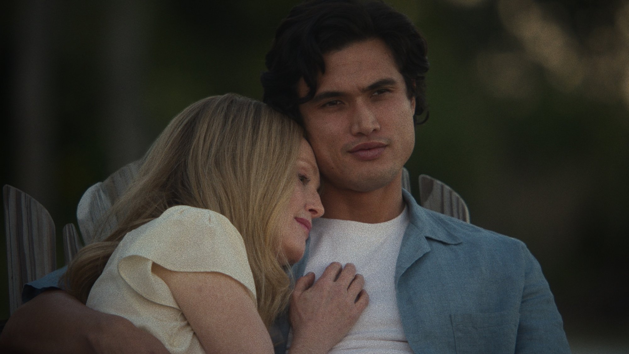 Julianne Moore and Charles Melton in "May December."