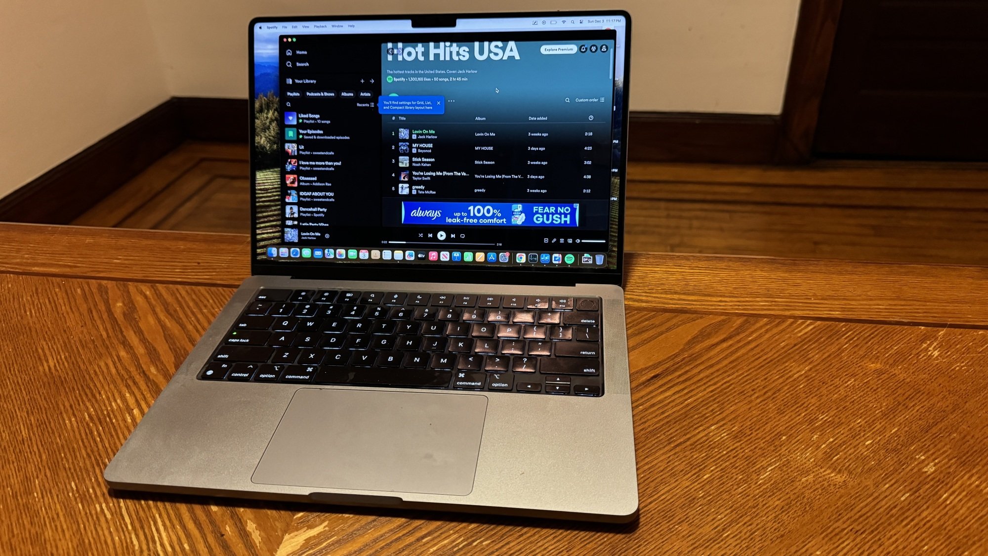 M3 14-inch MacBook Pro on a table