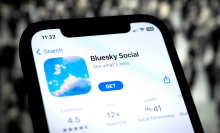The Bluesky app on a phone.