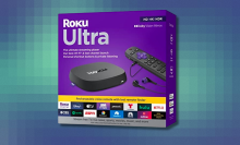 Roku Ultra on colorful abstract background