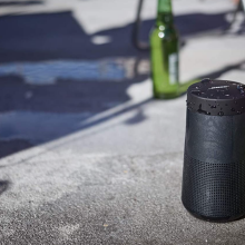 A Bose speaker outdoors