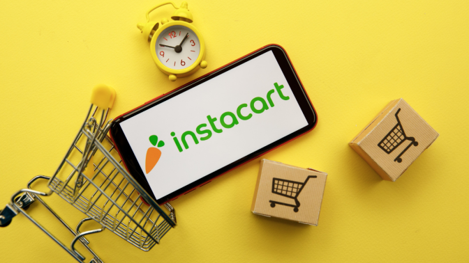Instacart against a yellow background 