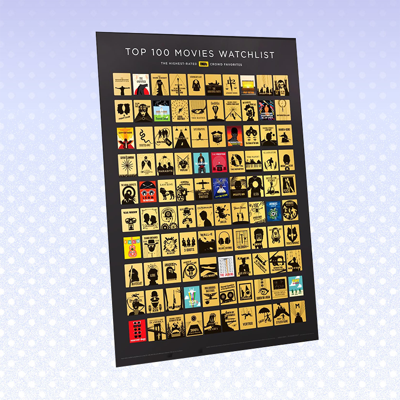 IMDb Top 100 Movies Scratch-Off Poster